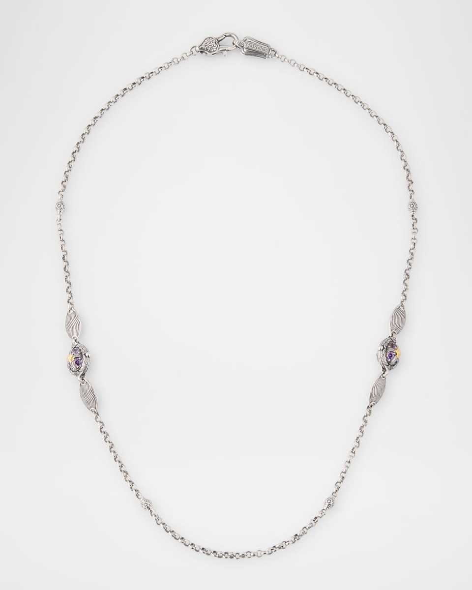 Kyma Amethyst, Quartz and Swiss Topaz Necklace